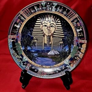 The Bradford Exchange TUTANKHAMUN Plate - Black and Gold Ltd. Ed. with COA